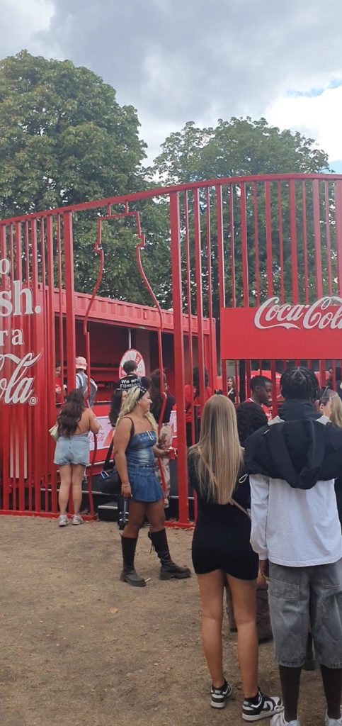 Festivalgoers at the Coca-Cola activation at All Points East 2026