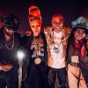 Wyclef Jean, Erykah Badu, Dave Chappelle and Lauryn Hill pose together at Diaspora Calling 2026 at Milton Keynes National Bowl