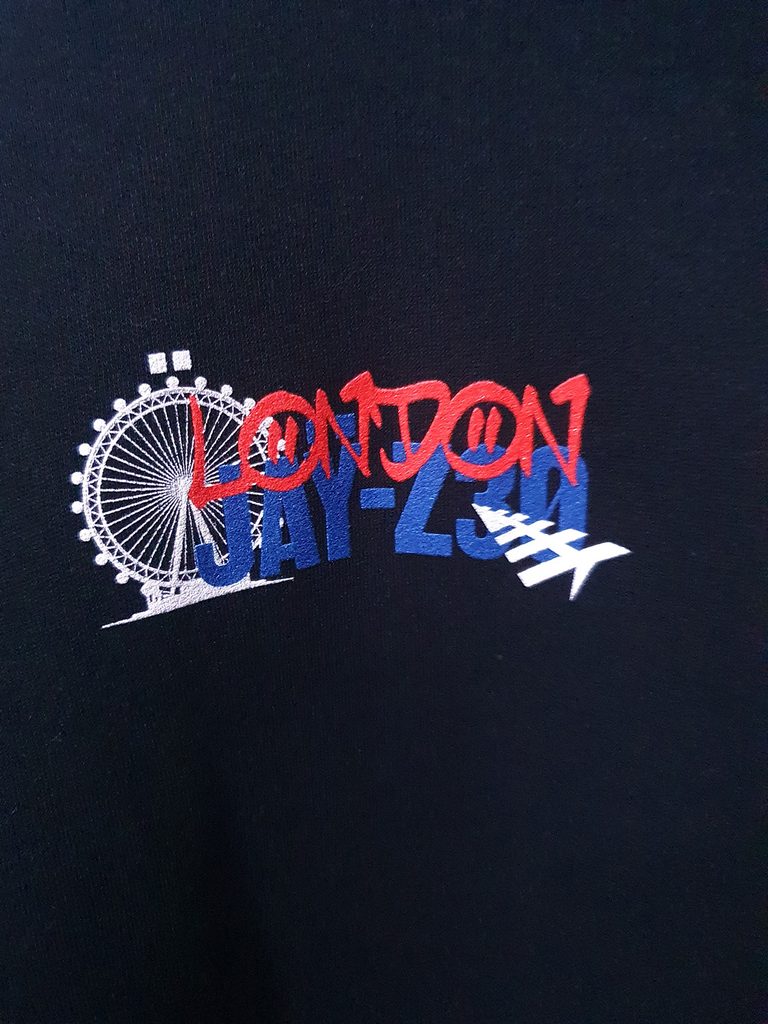 London-exclusive JAY-Z 30 hoodie detail at the Camden pop-up