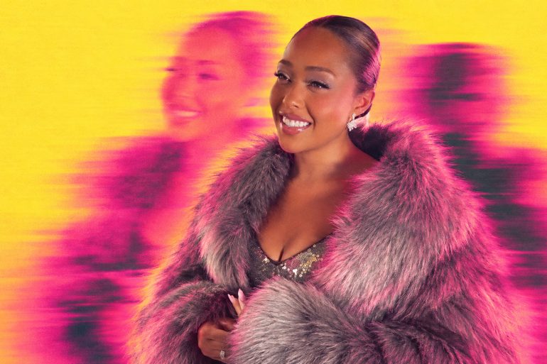 Jordyn Woods at the 2026 Fashion Media Awards in a grey fur look
