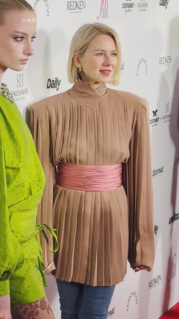 Naomi Watts and Kai Schreiber at the 2026 Fashion Media Awards during NYFW