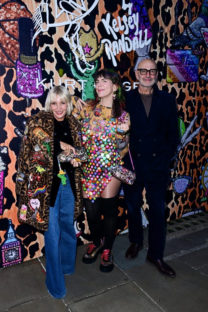 Rebecca Farrar-Hockley, Kelsey Randall and Neill Clifford at the Kurt Geiger x Kelsey Randall London launch event