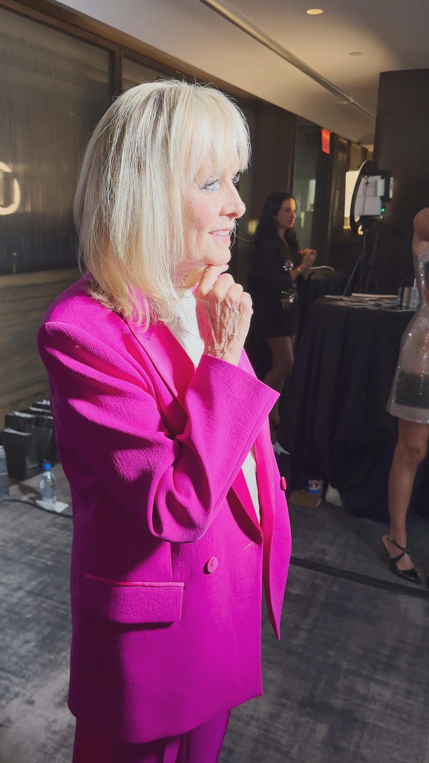 Twiggy Lawson in a pink suit at the 2026 Fashion Media Awards during NYFW