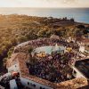 Aerial view of SXM Festival 2026 villa pool party overlooking the Caribbean Sea in St. Martin
